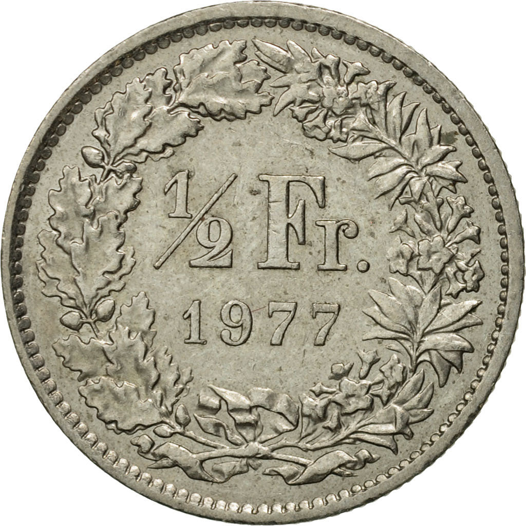 Monnaie, Suisse, 1/2 Franc, 1977, Bern, SUP, Copper-nickel, KM:23a.1