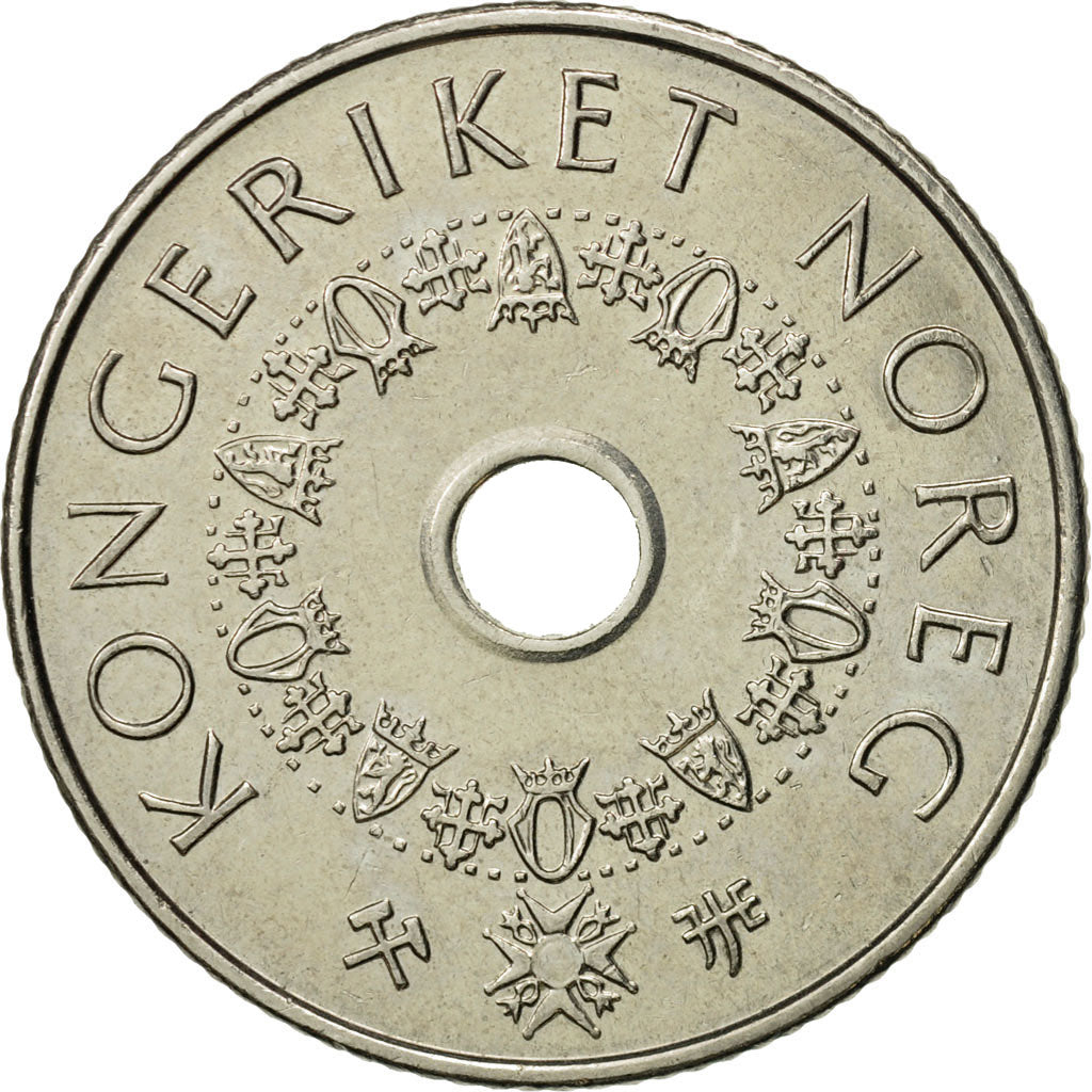 Norway, Harald V, 5 Kroner, 1998, AU(55-58), Copper-nickel, KM:463
