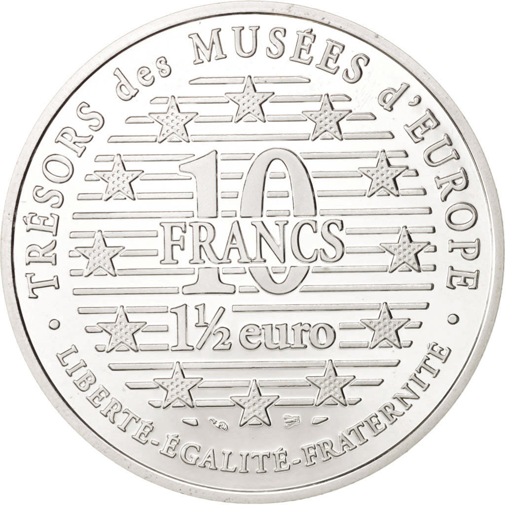 France, 10 Francs-1.5 Euro, 1996, Paris, Goya, Silver, Proof, KM:1148