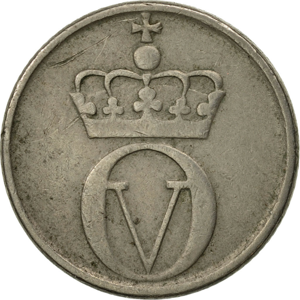 Coin, Norway, Olav V, 10 Öre, 1961, EF(40-45), Copper-nickel, KM:411