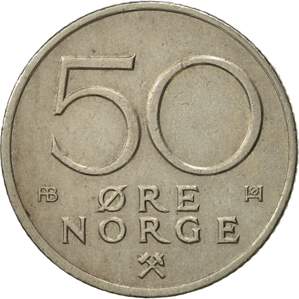 Moneda, Noruega, Olav V, 50 Öre, 1978, MBC, Cobre - níquel, KM:418