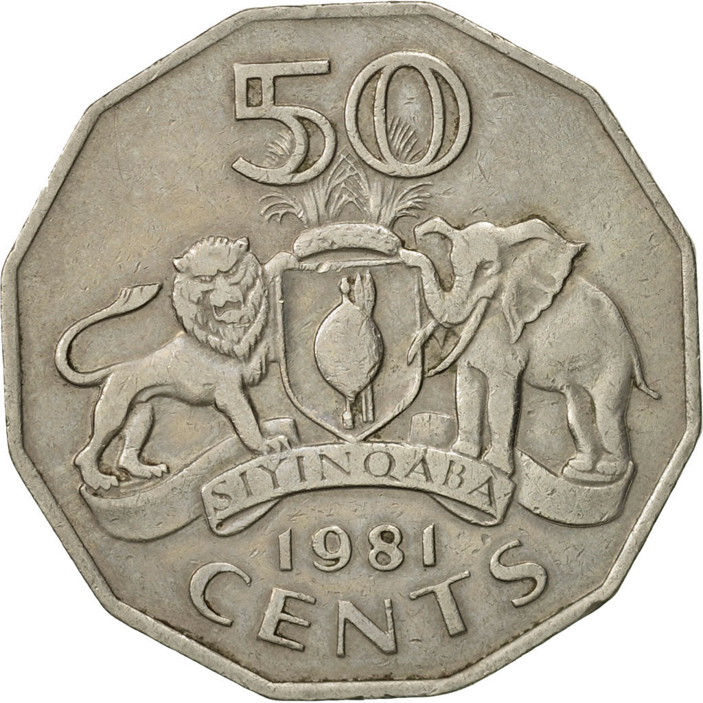Monnaie, Swaziland, Sobhuza II, 50 Cents, 1981, British Royal Mint, TTB