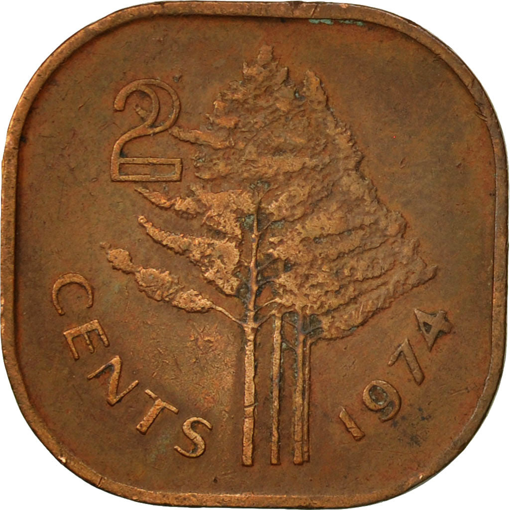 Coin, Swaziland, Sobhuza II, 2 Cents, 1974, British Royal Mint, EF(40-45)
