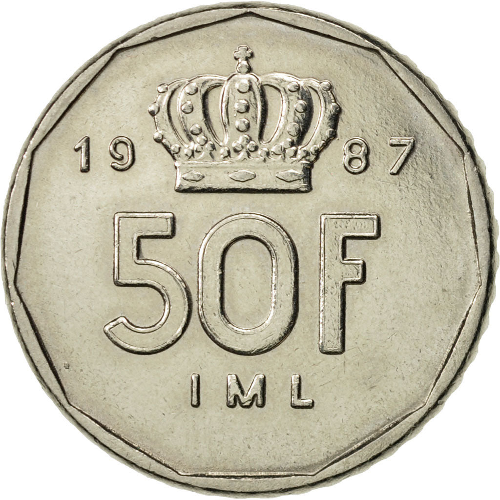Coin, Luxembourg, Jean, 50 Francs, 1987, AU(55-58), Nickel, KM:62