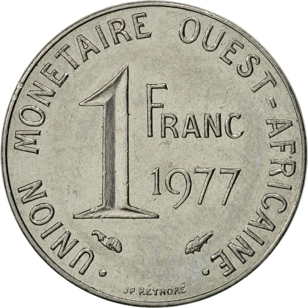 Coin, West African States, Franc, 1977, Paris, AU(55-58), Steel, KM:8