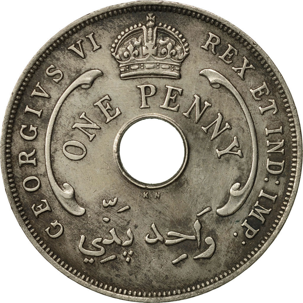 BRITISH WEST AFRICA, George VI, Penny, 1947, TTB, Copper-nickel, KM:19