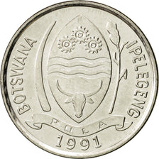 Botswana, 10 Thebe, 1991, AU(55-58), Nickel plated steel, KM:5a
