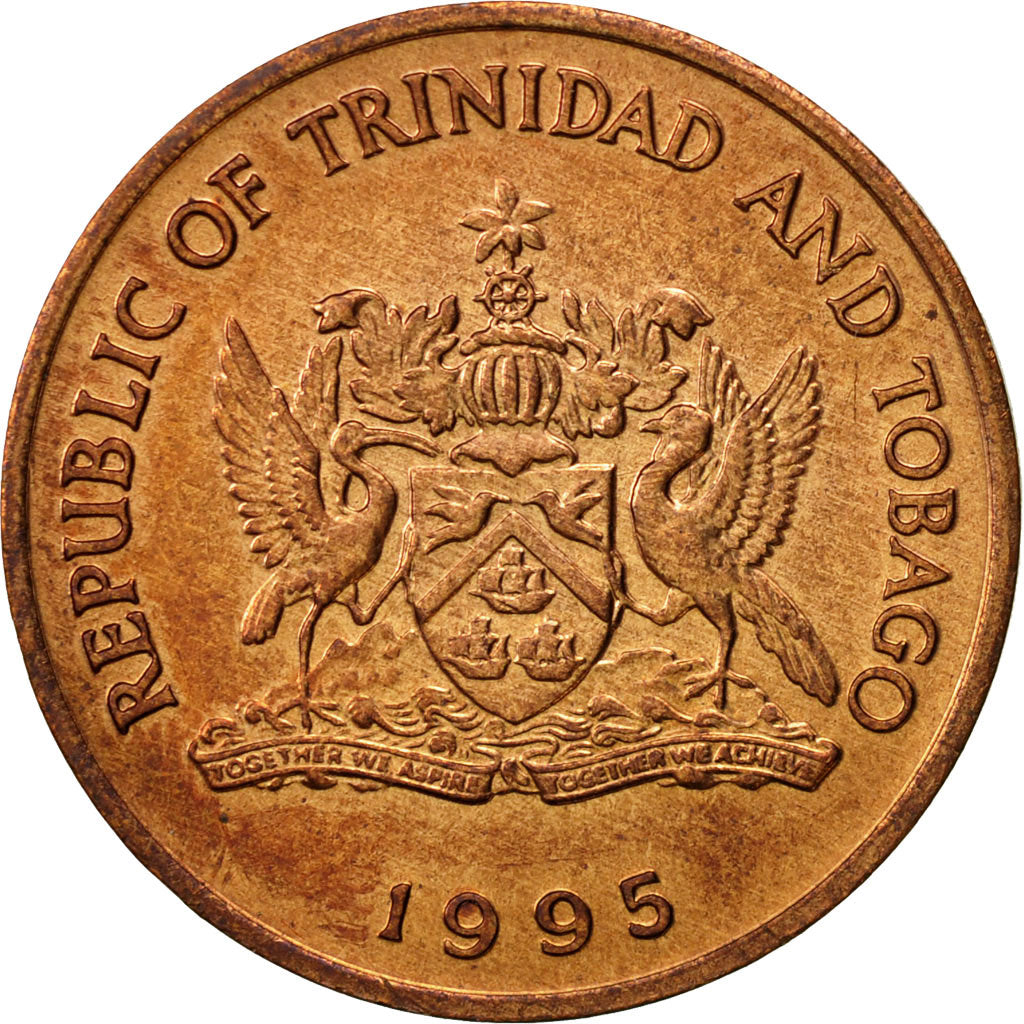 Moneda, TRINIDAD & TOBAGO, 5 Cents, 1995, Franklin Mint, EBC, Bronce, KM:30