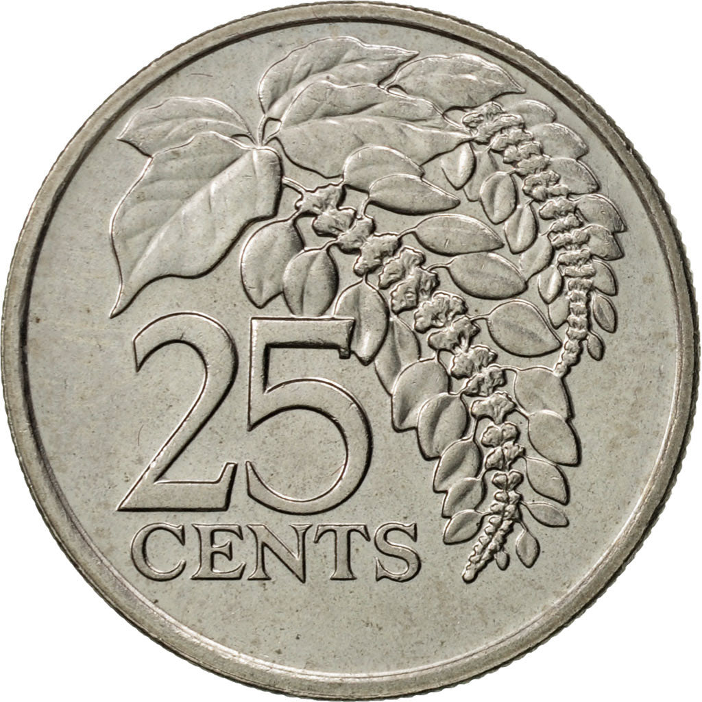 Monnaie, TRINIDAD & TOBAGO, 25 Cents, 1993, Franklin Mint, SUP, Copper-nickel