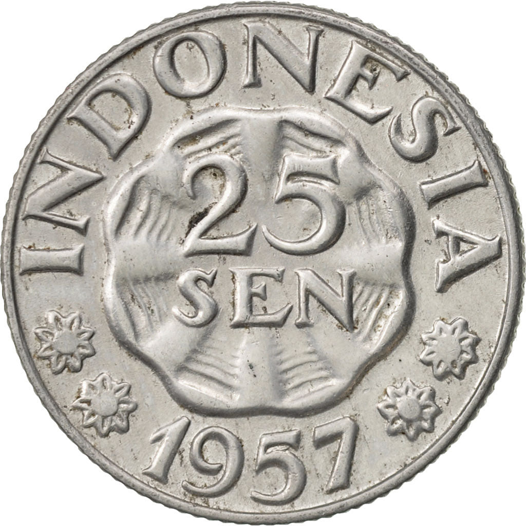 Indonesia, 25 Sen, 1957, AU(55-58), Aluminum, KM:11
