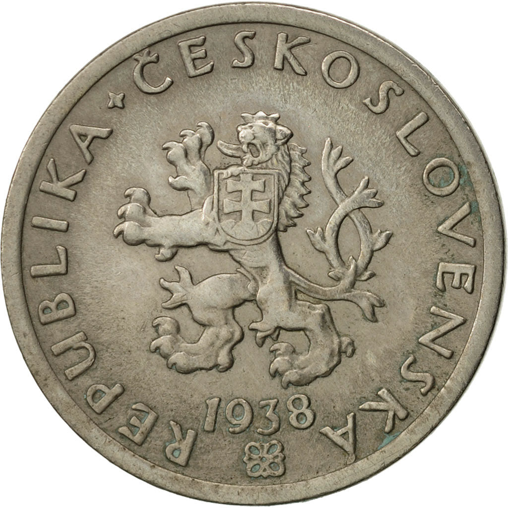 Coin, Czechoslovakia, 20 Haleru, 1938, AU(50-53), Copper-nickel, KM:1