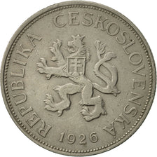Czechoslovakia, 5 Korun, 1926, AU(50-53), Copper-nickel, KM:10