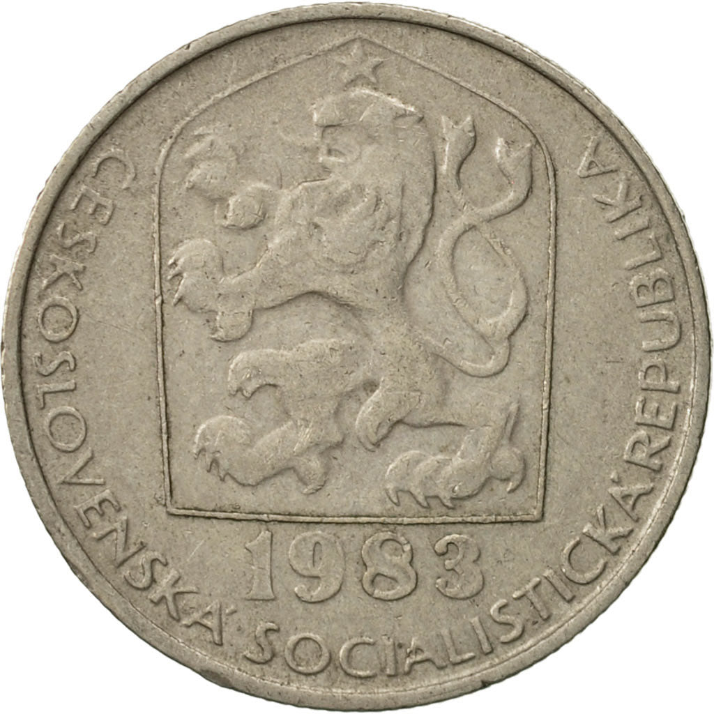 Moneta, Czechosłowacja, 50 Haleru, 1983, AU(50-53), Miedź-Nikiel, KM:89