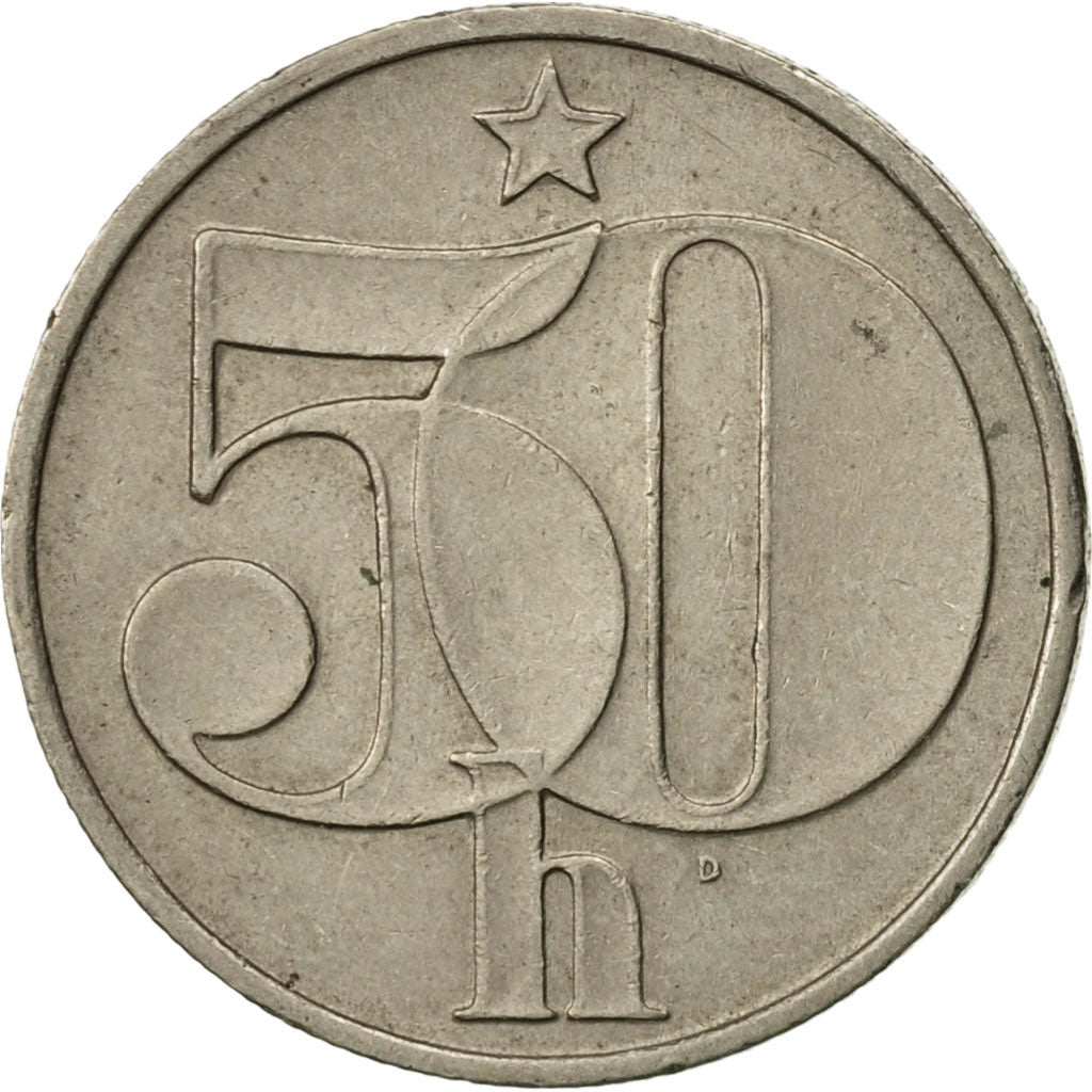 Moneta, Czechosłowacja, 50 Haleru, 1983, AU(50-53), Miedź-Nikiel, KM:89