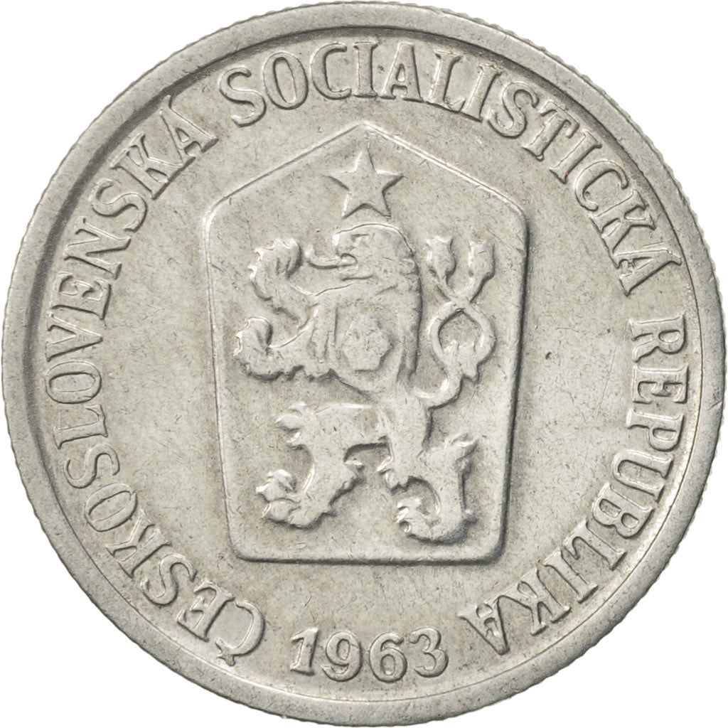 Coin, Czechoslovakia, 10 Haleru, 1963, AU(55-58), Aluminum, KM:49.1