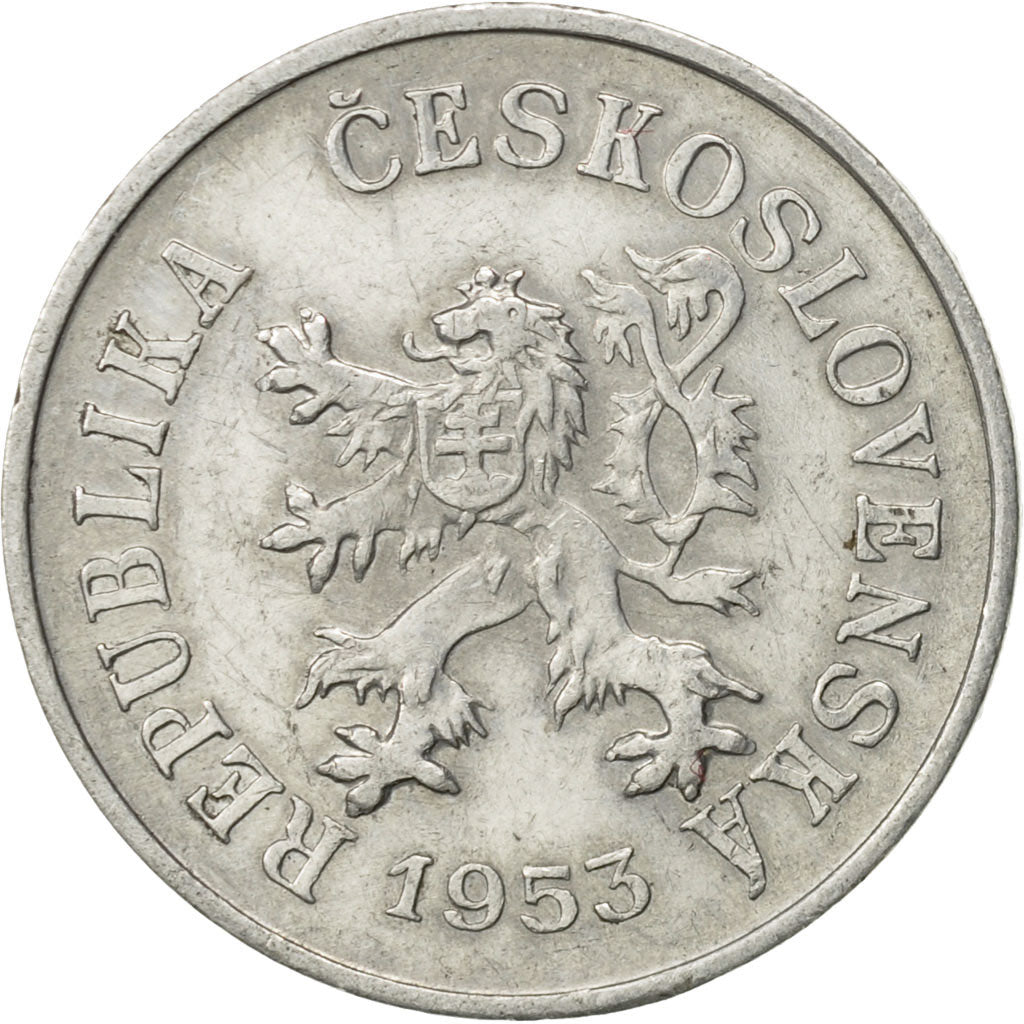 Czechoslovakia, 5 Haleru, 1953, AU(55-58), Aluminum, KM:37
