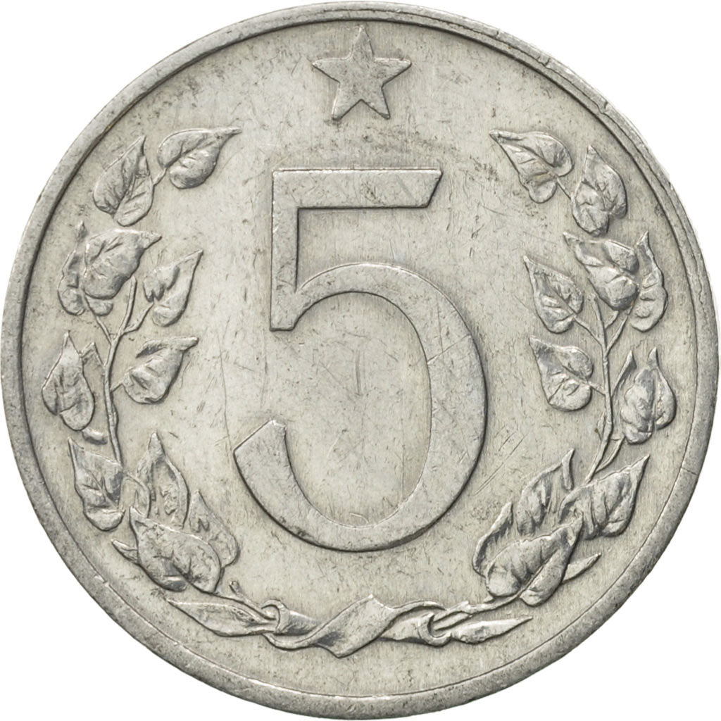 Czechoslovakia, 5 Haleru, 1953, AU(55-58), Aluminum, KM:37