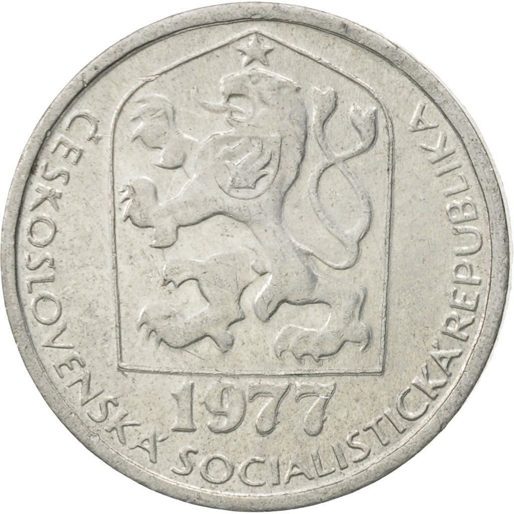 Münze, Tschechoslowakei, 5 Haleru, 1977, VZ, Aluminium, KM:86