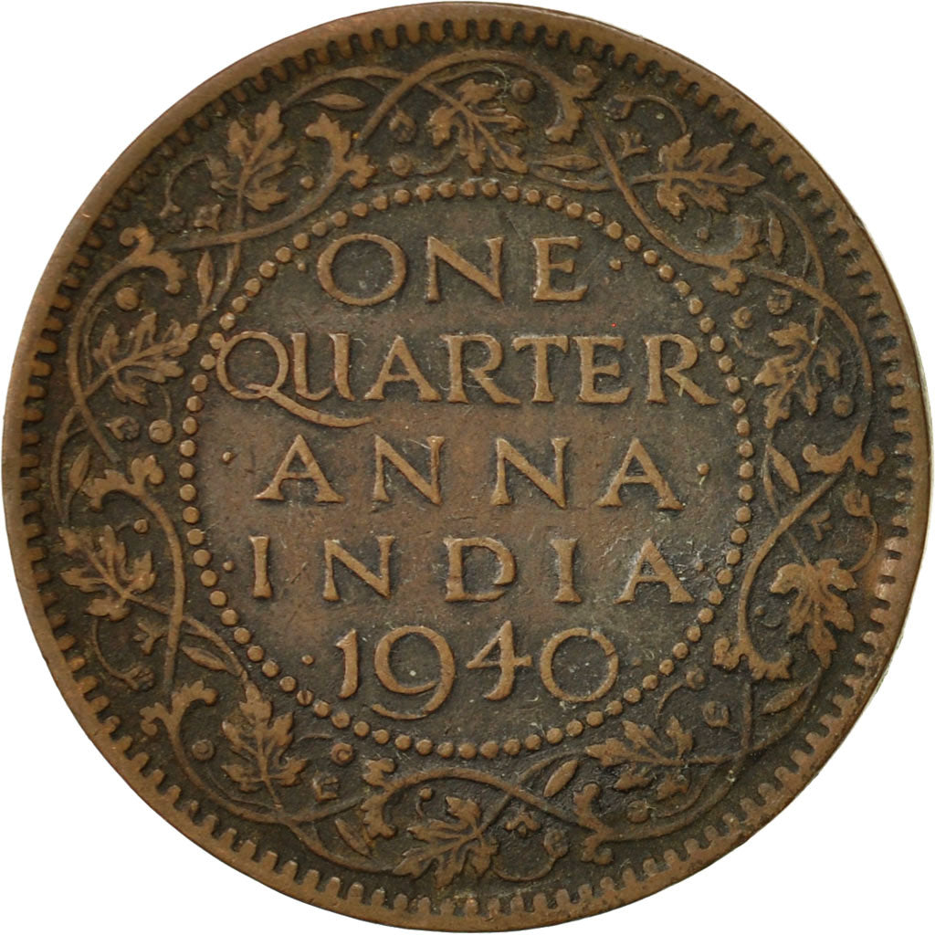Monnaie, INDIA-BRITISH, George VI, 1/4 Anna, 1940, TTB, Bronze, KM:530
