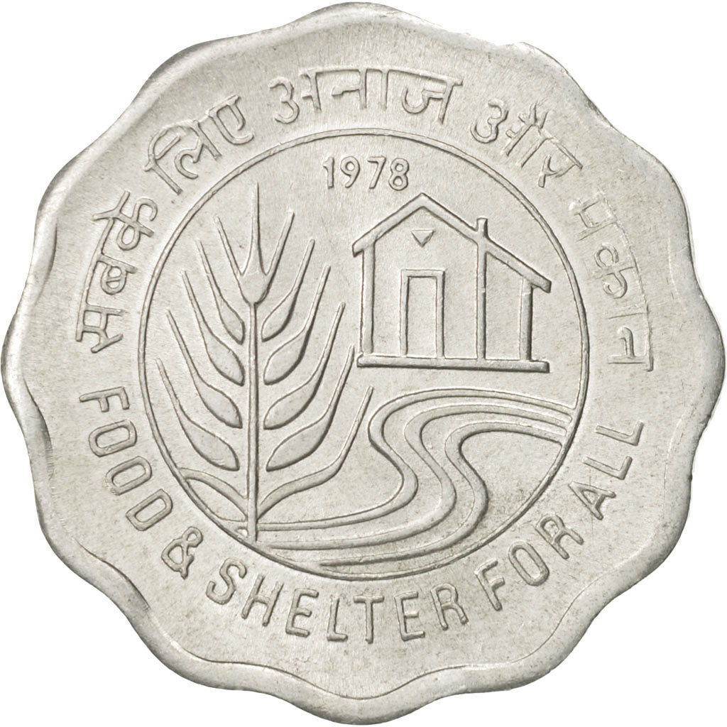 Coin, INDIA-REPUBLIC, 10 Paise, 1978, AU(55-58), Aluminum, KM:32