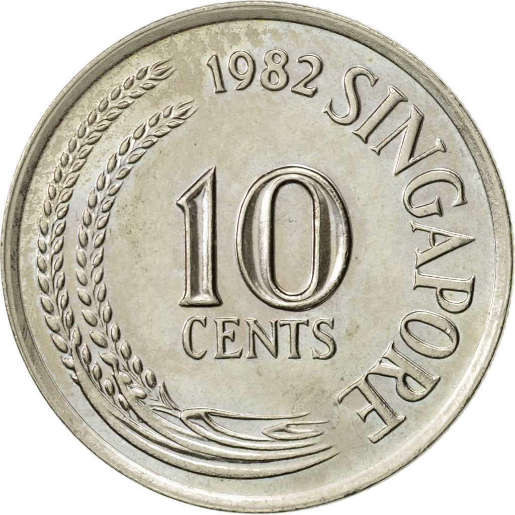 Coin, Singapore, 10 Cents, 1982, Singapore Mint, AU(55-58), Copper-nickel, KM:3