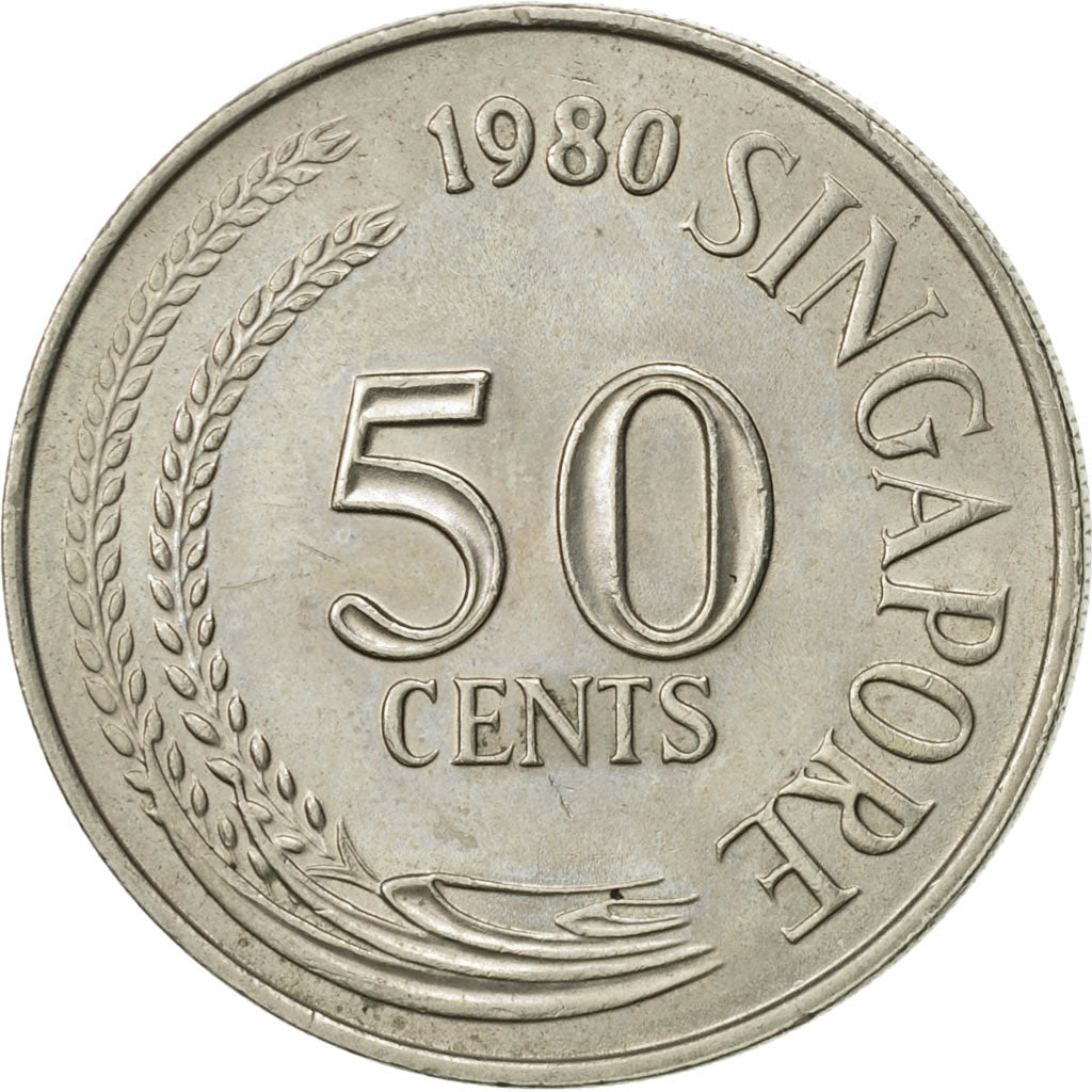 Moneta, Singapore, 50 Cents, 1980, Singapore Mint, SPL-, Rame-nichel, KM:5