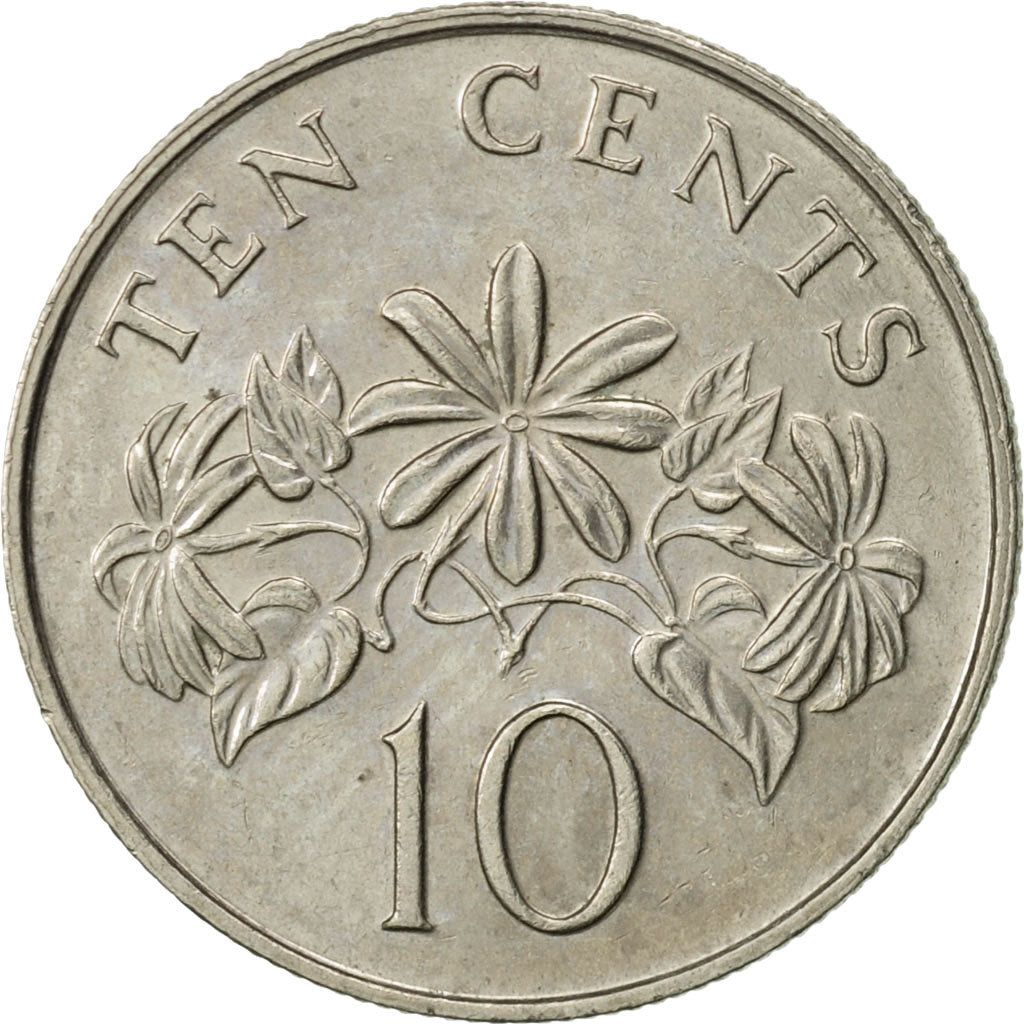 Monnaie, Singapour, 10 Cents, 1987, British Royal Mint, SUP, Copper-nickel