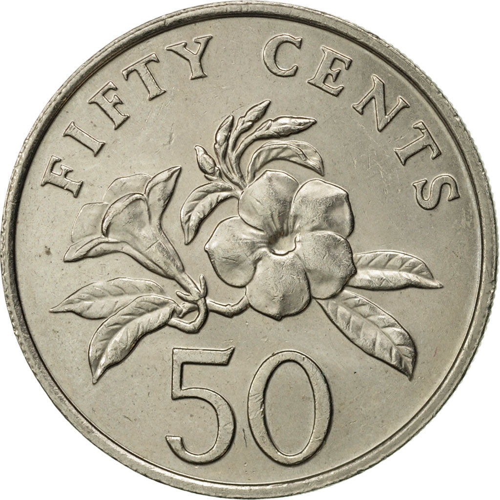 Singapour, 50 Cents, 1987, British Royal Mint, SUP, Copper-nickel, KM:53.1