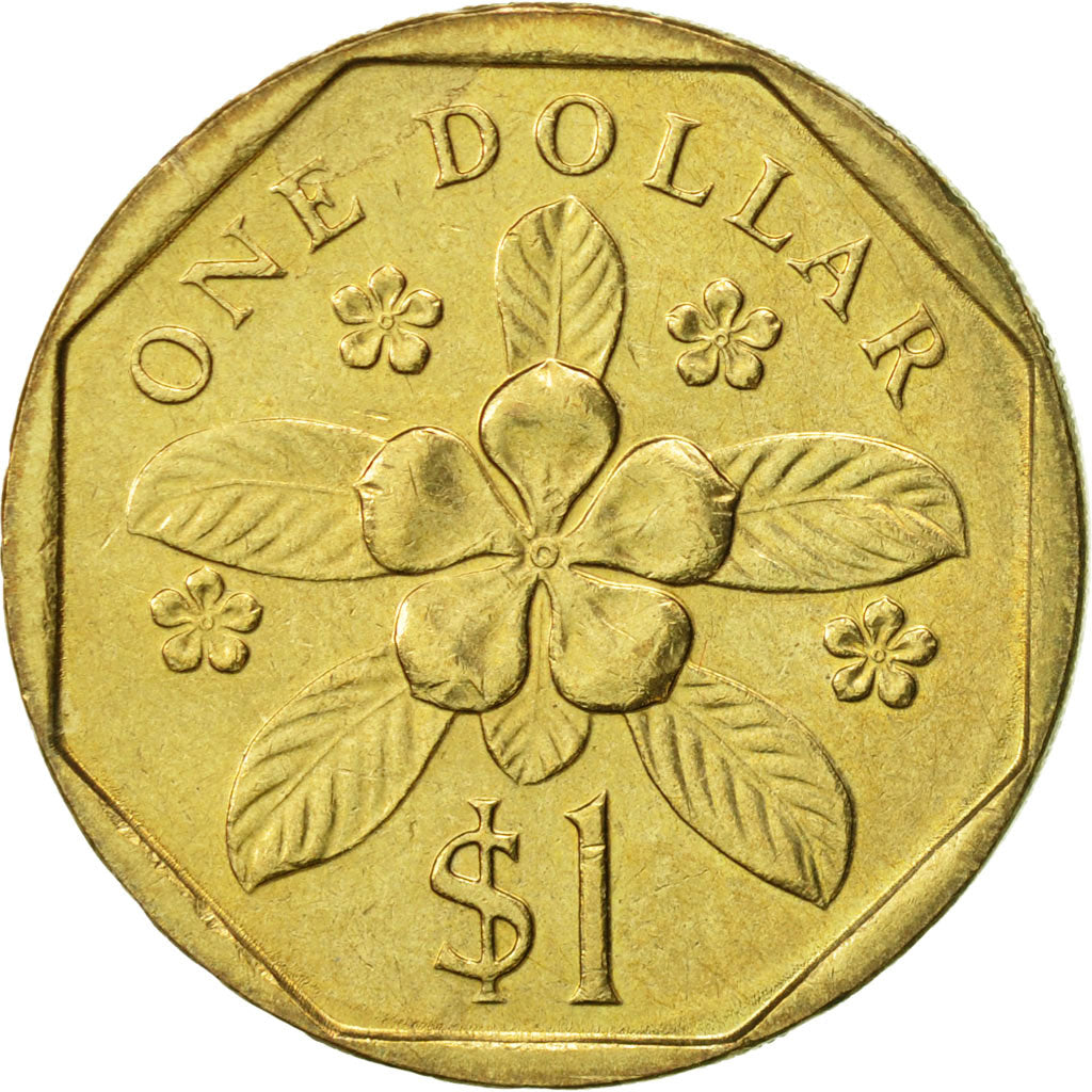 Singapore, Dollar, 1988, British Royal Mint, AU(55-58), Aluminum-Bronze, KM:54b