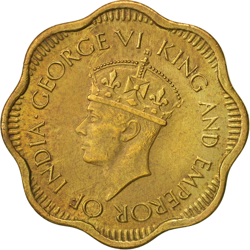 Coin, Ceylon, George VI, 10 Cents, 1944, AU(50-53), Nickel-brass, KM:118
