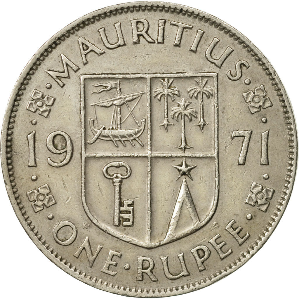 Coin, Mauritius, Elizabeth II, Rupee, 1971, AU(50-53), Copper-nickel, KM:35.2