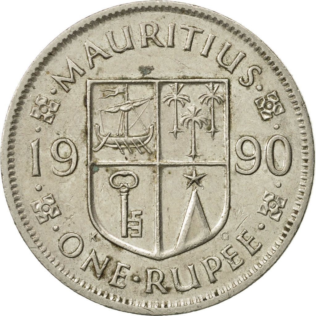 Coin, Mauritius, Rupee, 1990, AU(50-53), Copper-nickel, KM:55