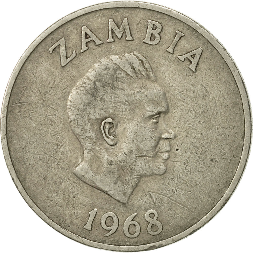 Moneta, Zambia, 20 Ngwee, 1968, British Royal Mint, BB, Rame-nichel, KM:13