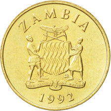 Zambia, Kwacha, 1992, British Royal Mint, AU(55-58), Brass, KM:38