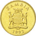 Zambia, 5 Kwacha, 1992, British Royal Mint, AU(55-58), Brass, KM:31