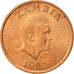 Coin, Zambia, Ngwee, 1983, British Royal Mint, AU(50-53), Copper Clad Steel