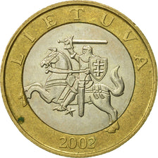 Coin, Lithuania, 2 Litai, 2002, AU(50-53), Bi-Metallic, KM:112
