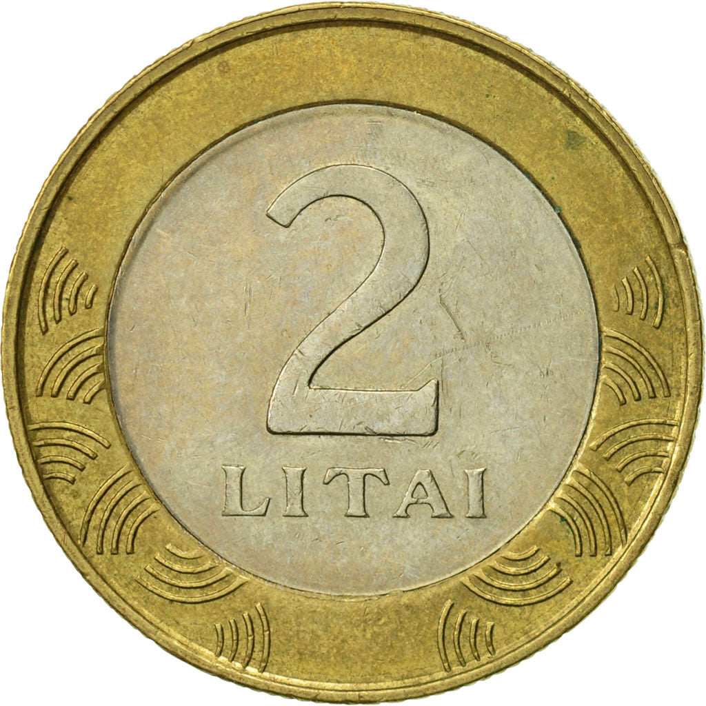 Coin, Lithuania, 2 Litai, 2002, AU(50-53), Bi-Metallic, KM:112