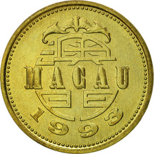 Coin, Macau, 10 Avos, 1993, British Royal Mint, AU(55-58), Brass, KM:70