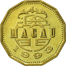 Macau, 20 Avos, 1993, British Royal Mint, AU(55-58), Brass, KM:71