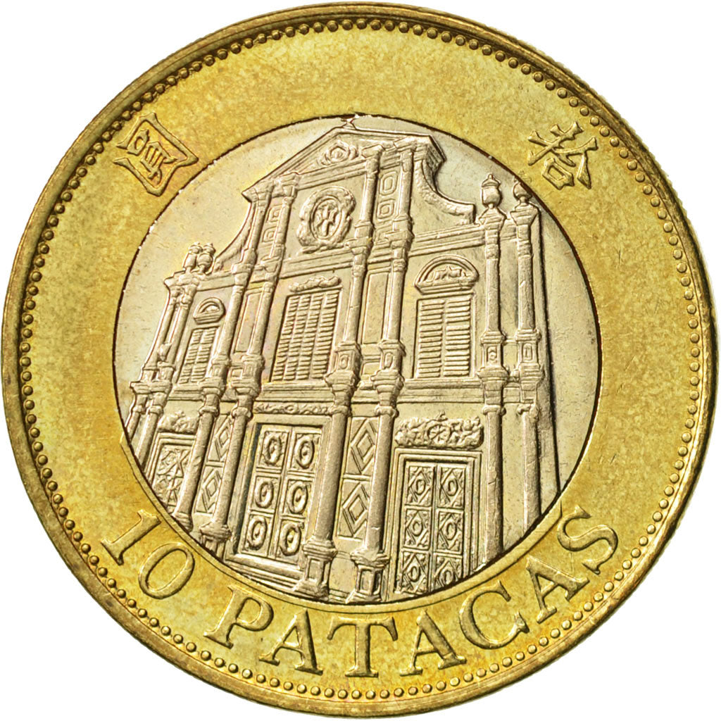 Macau, 10 Patacas, 1997, British Royal Mint, TTB+, Bi-Metallic, KM:83