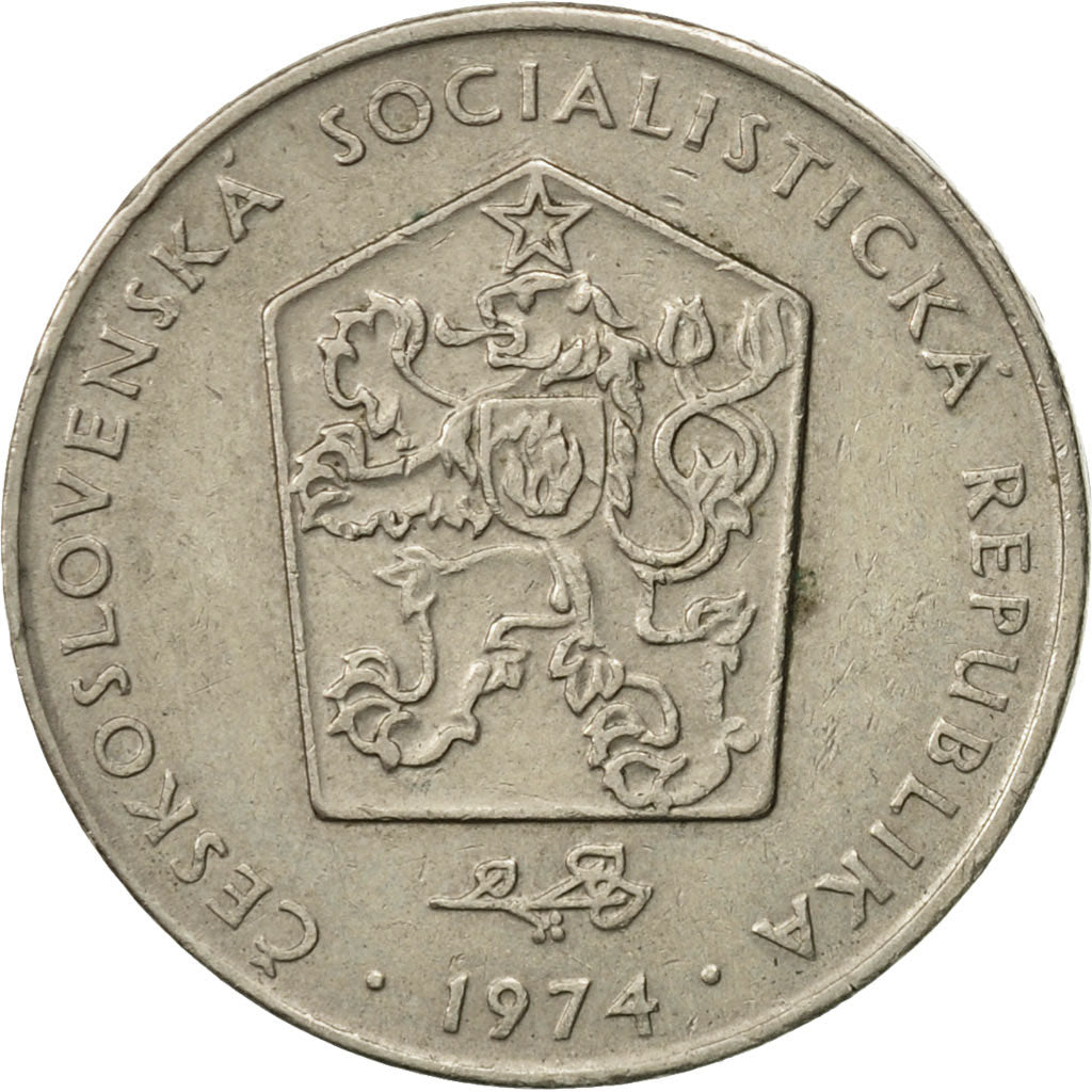 Coin, Czechoslovakia, 2 Koruny, 1974, EF(40-45), Copper-nickel, KM:75