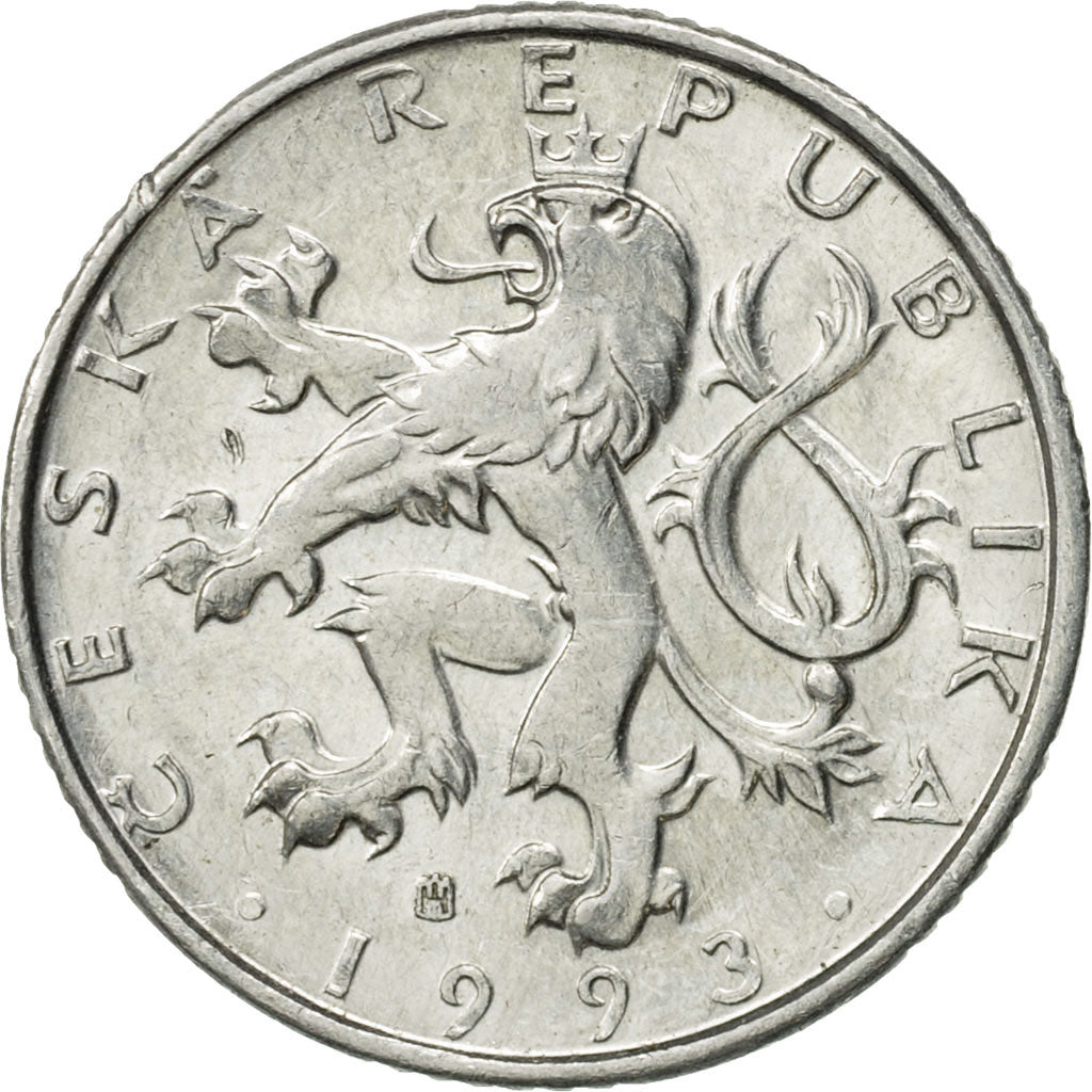 Münze, Tschechische Republik, 50 Haleru, 1993, VZ, Aluminium, KM:3.1