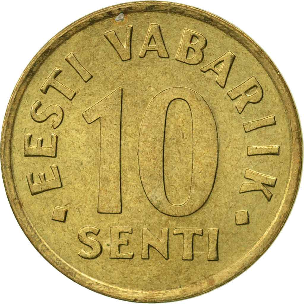 Coin, Estonia, 10 Senti, 1992, no mint, AU(50-53), Aluminum-Bronze, KM:22