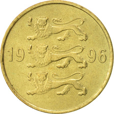 Moneta, Estonia, 20 Senti, 1996, AU(50-53), Aluminium-Brąz, KM:23