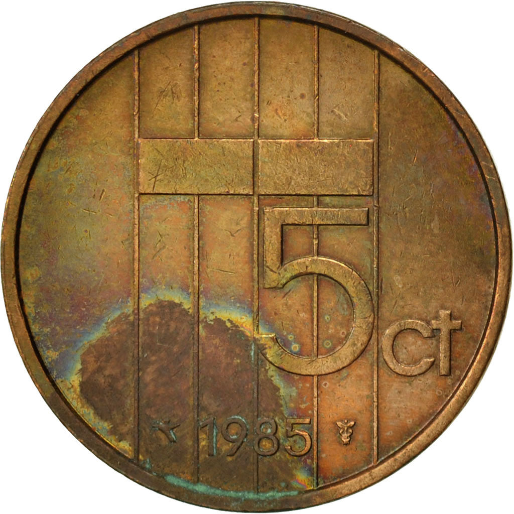 Munten, Nederland, Beatrix, 5 Cents, 1985, ZF, Bronze, KM:202