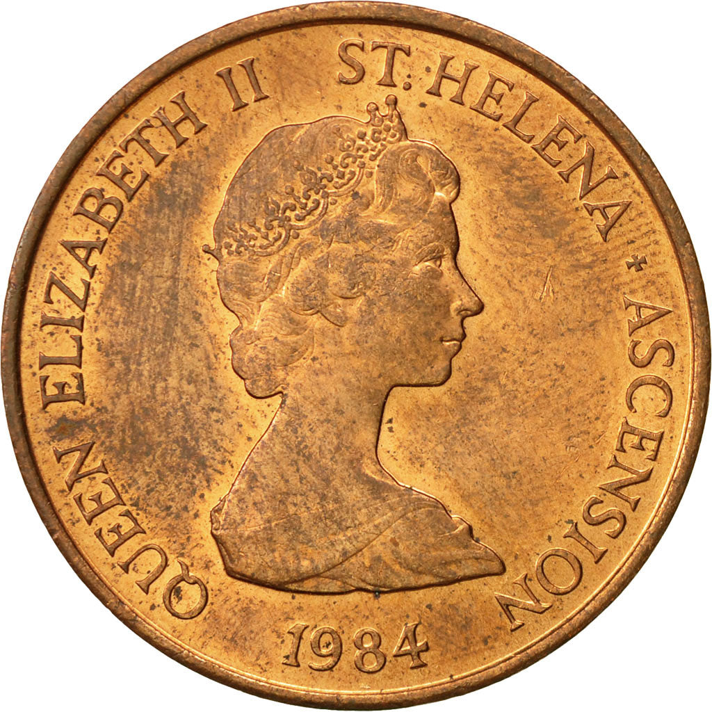 SAINT HELENA & ASCENSION, Elizabeth II, 2 Pence, 1984, British Royal Mint