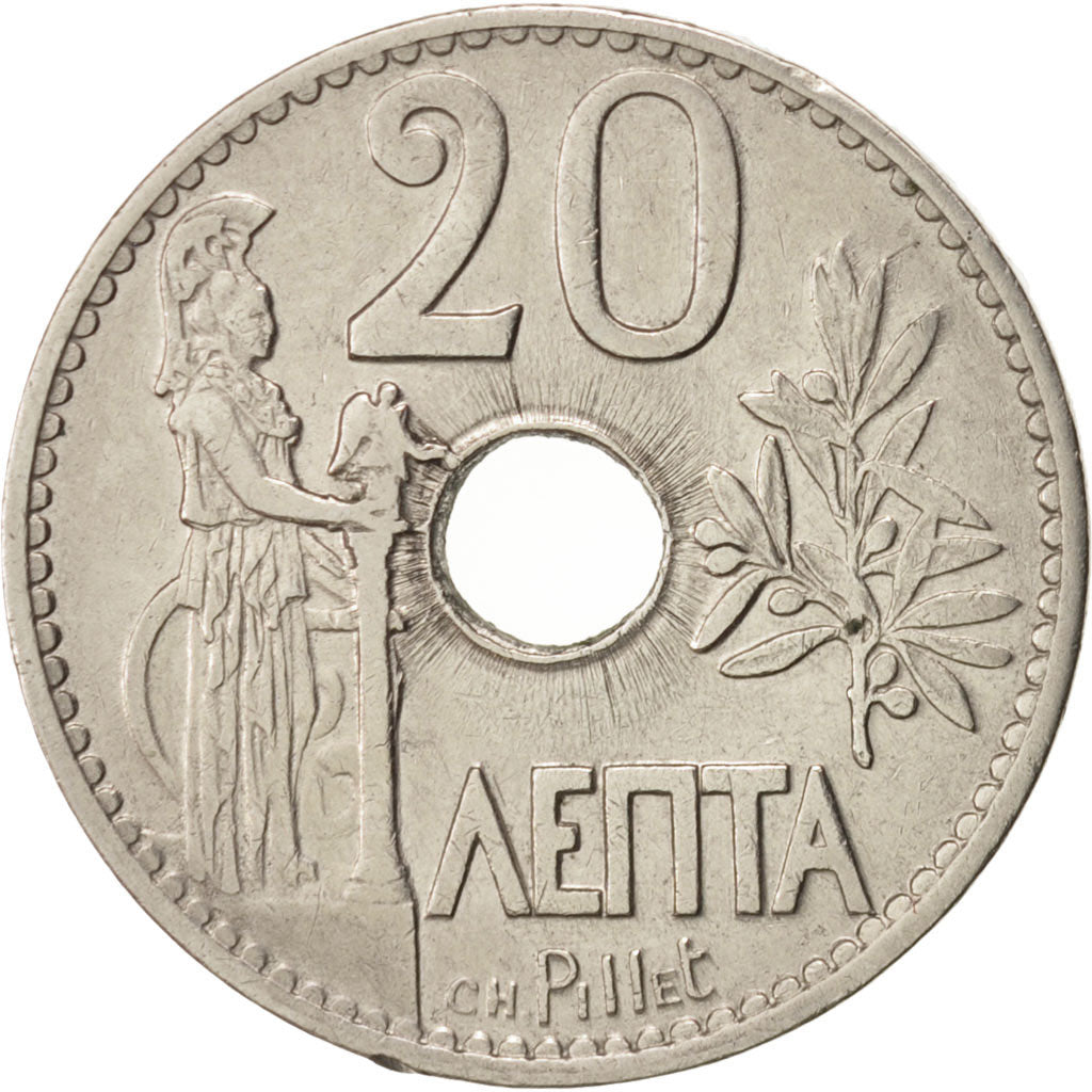 Greece, George I, 20 Lepta, 1912, KM:64