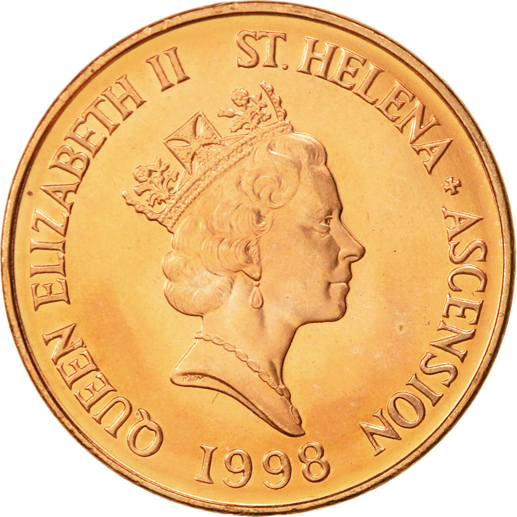 SAINT HELENA & ASCENSION, Elizabeth II, 2 Pence, 1998, British Royal Mint