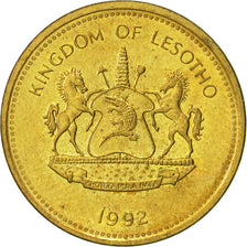 Lesotho, Letsie III, 2 Lisente, 1992, AU(55-58), Brass, KM:55